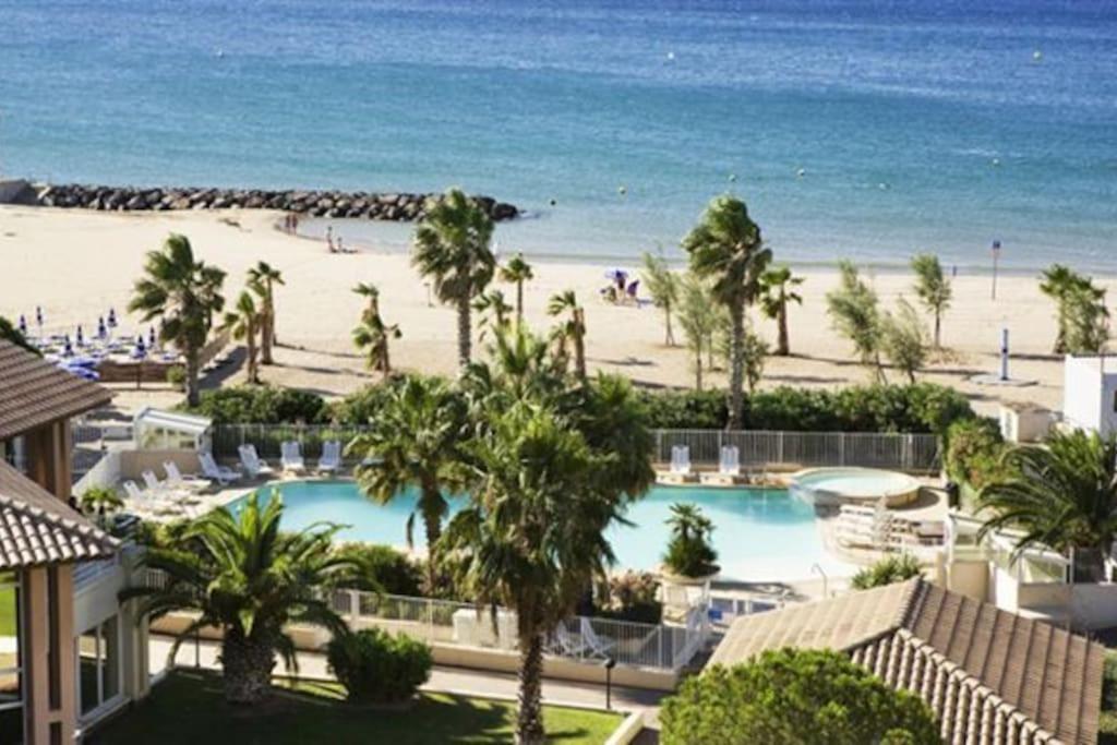 Port Frejus Cap Hermes Vue Mer Et Port Pieds Dans L'Eau Piscine Pkg Exteriér fotografie